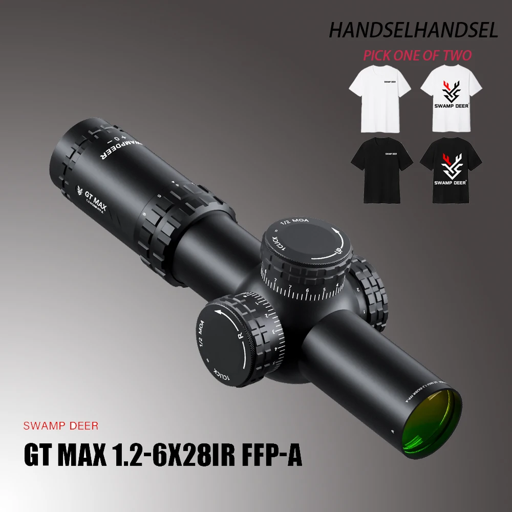 

SWAMP DEER GT MAX 1.2-6x28 IR FFP Compact Optics Riflescope Outdoor Hunting Tactical Red Illuminate Shooting Scopes Equipments