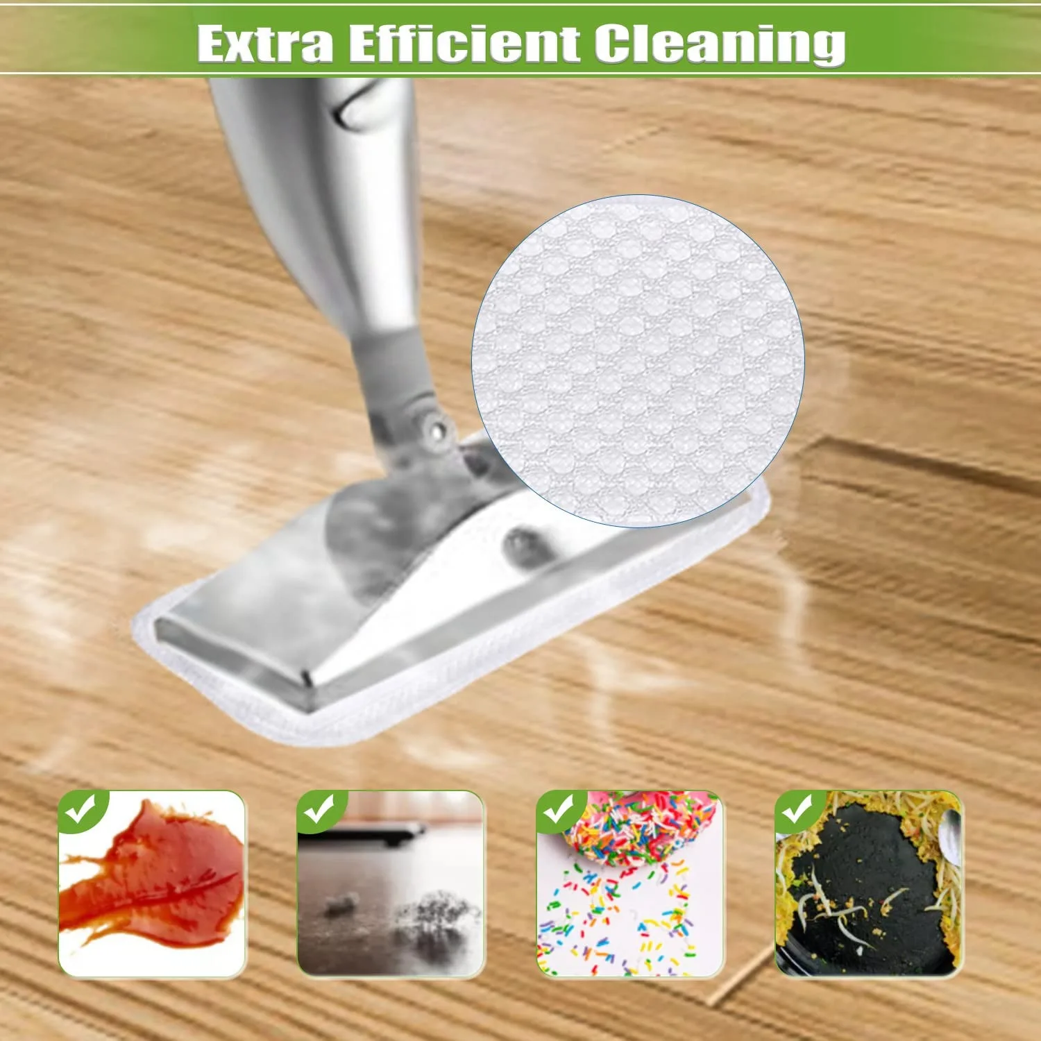 4 Pack Steam Mop Pads สําหรับ Shark S3101 S3202 S3250 ทําความสะอาดได้ Pad Steamer Pad สําหรับ Hard ชั้น