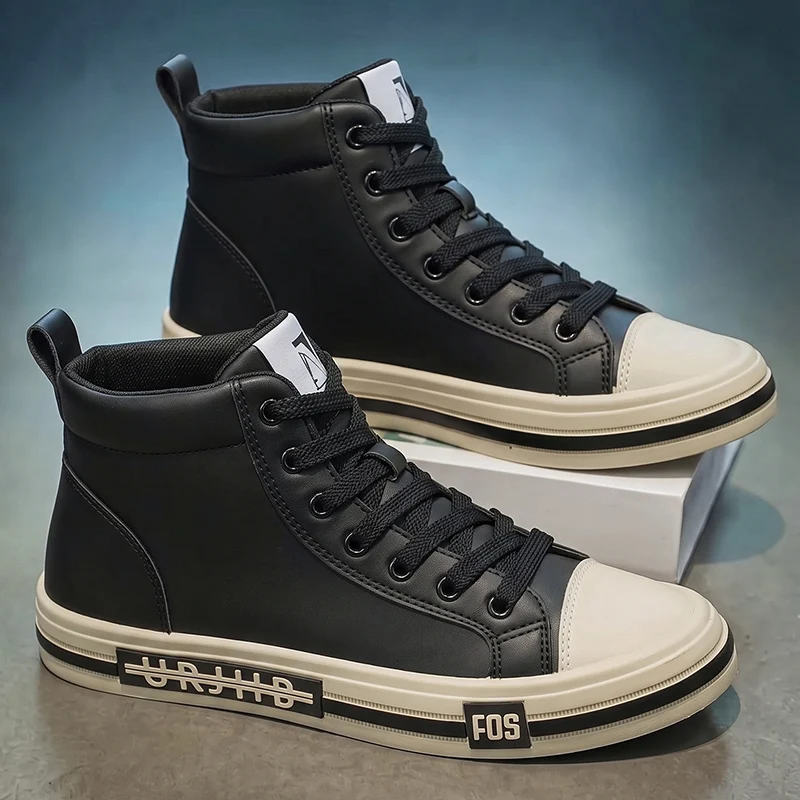 Men's retro casual boots four seasons new light breathable soft-sole non-slip outdoor walking boots fashion Joker high-top boots