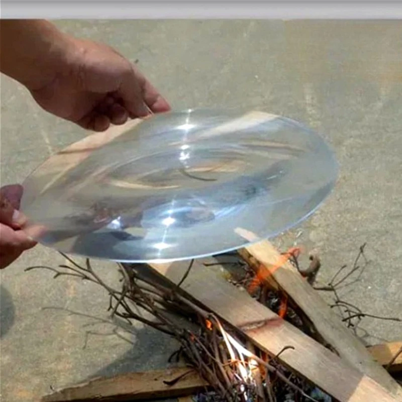 300mm Round Acrylic Fresnel Lens Solar Concentrator Sun Energy Heating Magnifier for Stage Lamp Visual Aid Outdoor Fire Starter