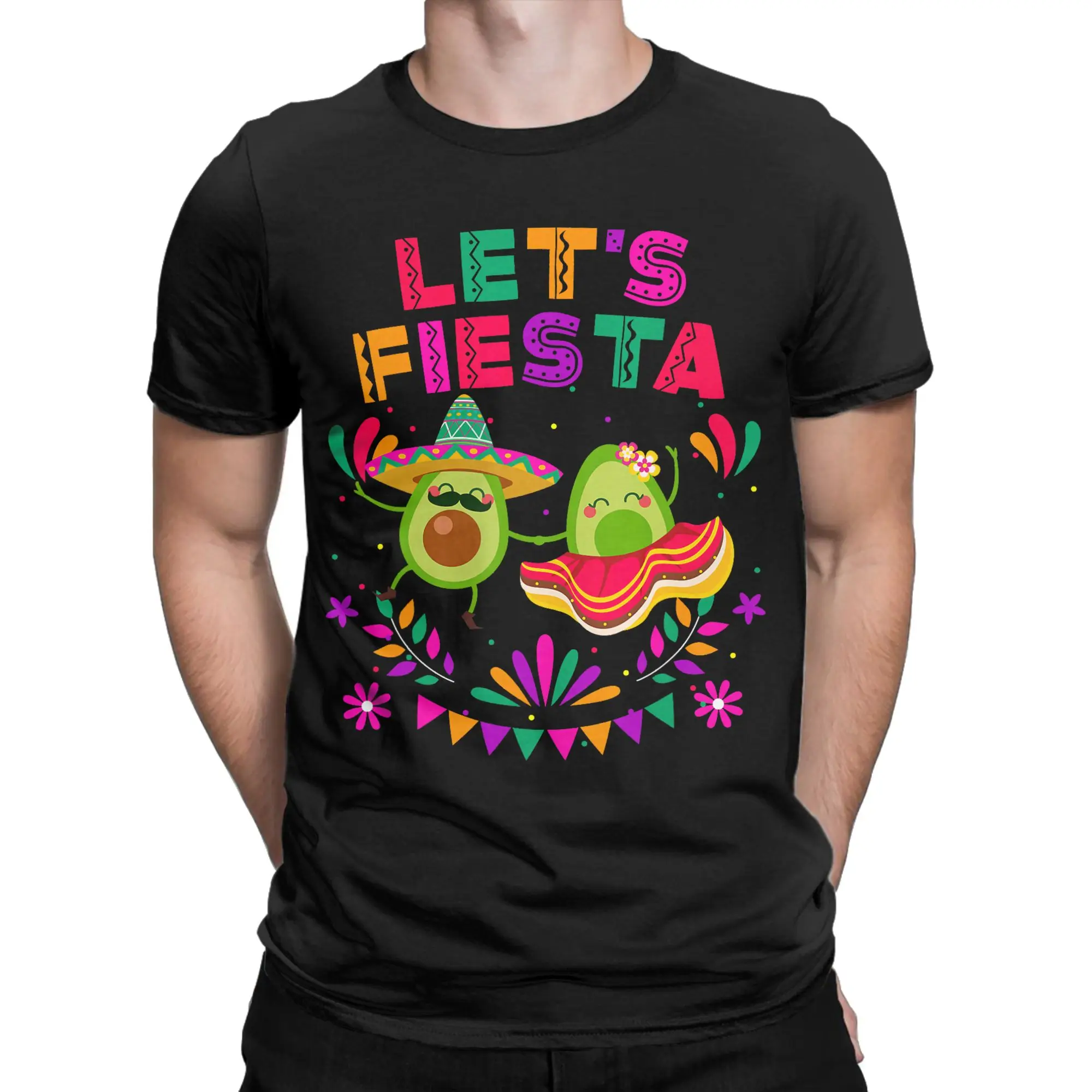 Tres Amigos Avocados Guac Cinco De Mayo Fiesta T-Shirt Men  Novelty 100% Cotton Tees Crew Neck Short Sleeve T Shirt 6XL Clothes