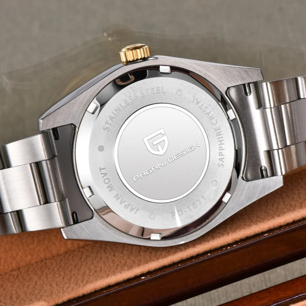 PAGANI DESIGN New Mechanical Automation Luminous Man watch Japan 8215 Movement Stainless Steel Watch 100M Waterproof AR Sapphire Mirror Men watch