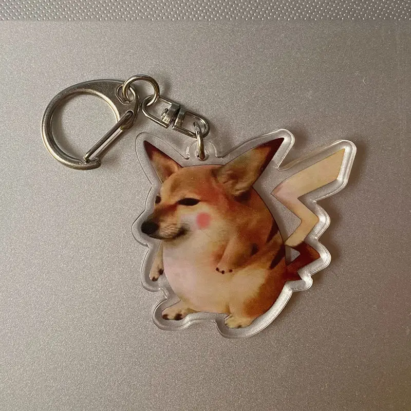 Cheems Meme Ins Creative Internet Celebrity Cute Warrior Cheems Keychain Funny Shiba Cheemsburger Key chain Pet Balltze Dog