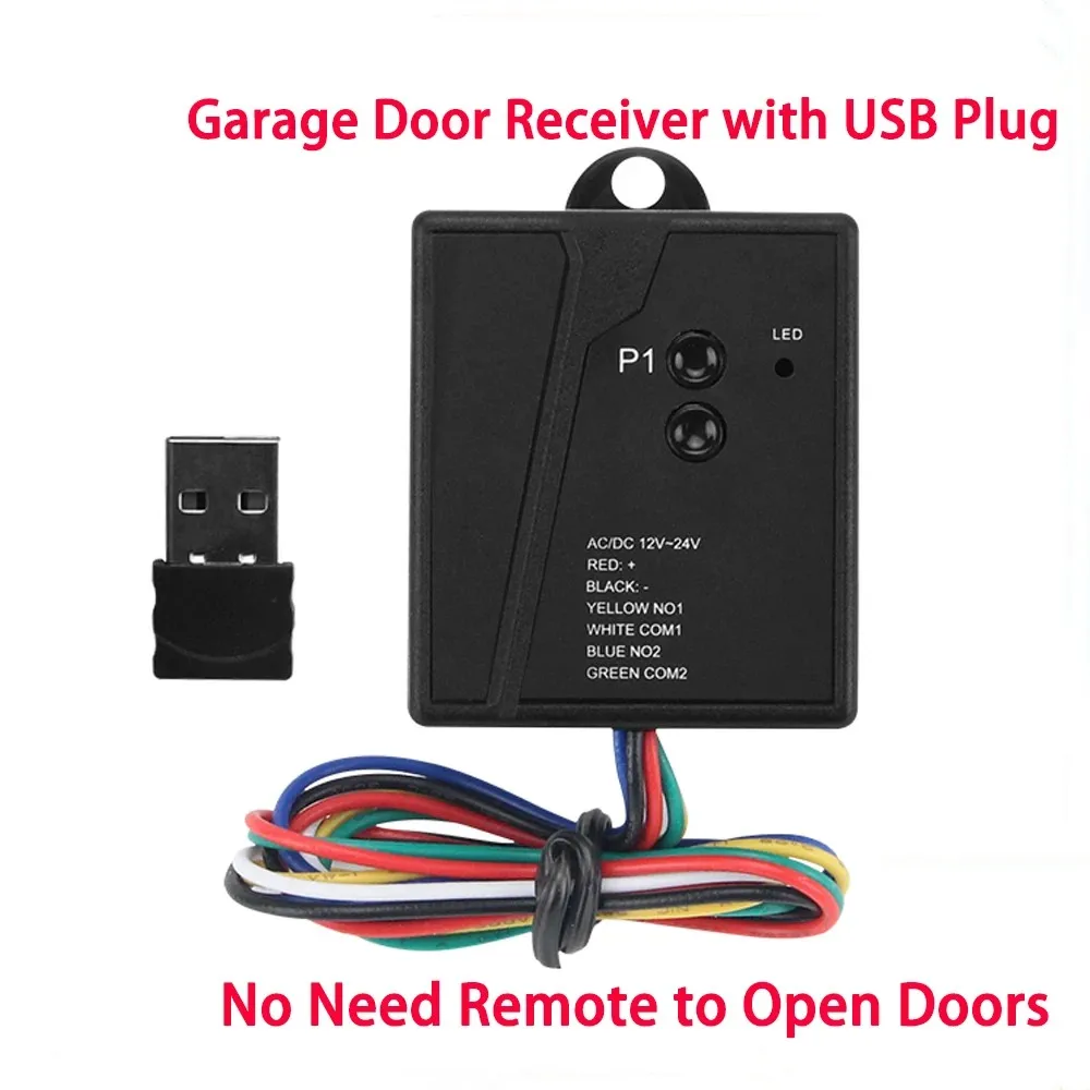 AC/DC 12-24V Remote Control Gate Receiver Car Wireless Transmitter USB Sensor 2.4G Bluetooth Universal 2Channels Door Receiver