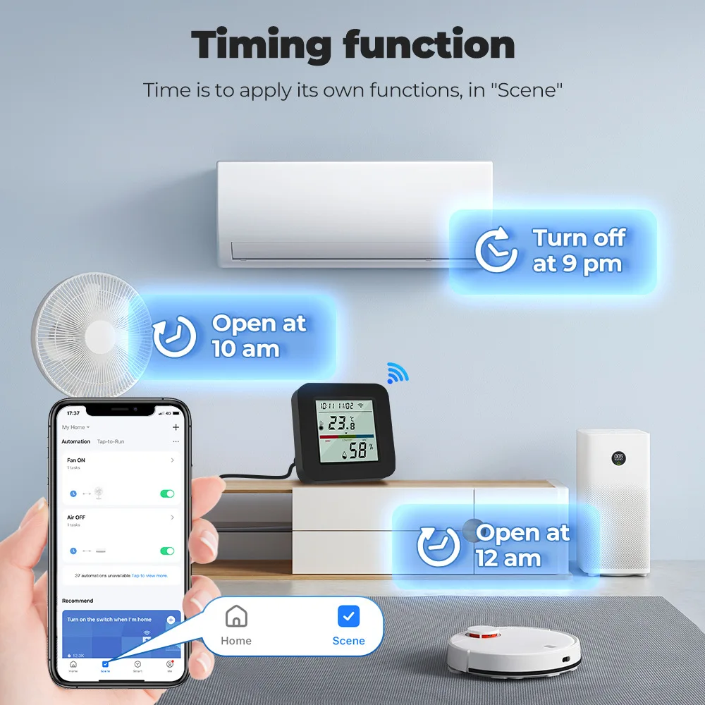 Tuya Smart WiFi Temperature And Humidity Sensor with Universal IR Remote Control Works with Alexa Google Home Smart Life