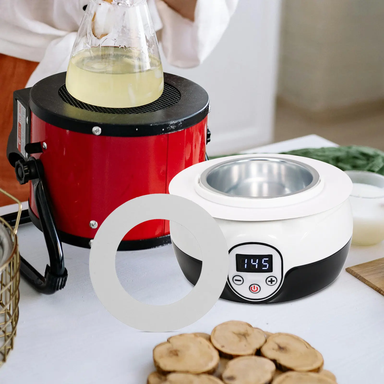 12 Sheets Disposable Wax Warmer Collars Paper Rings Universal Fit Protective Wax Heater Mats Waxing Machine Accessories Clean