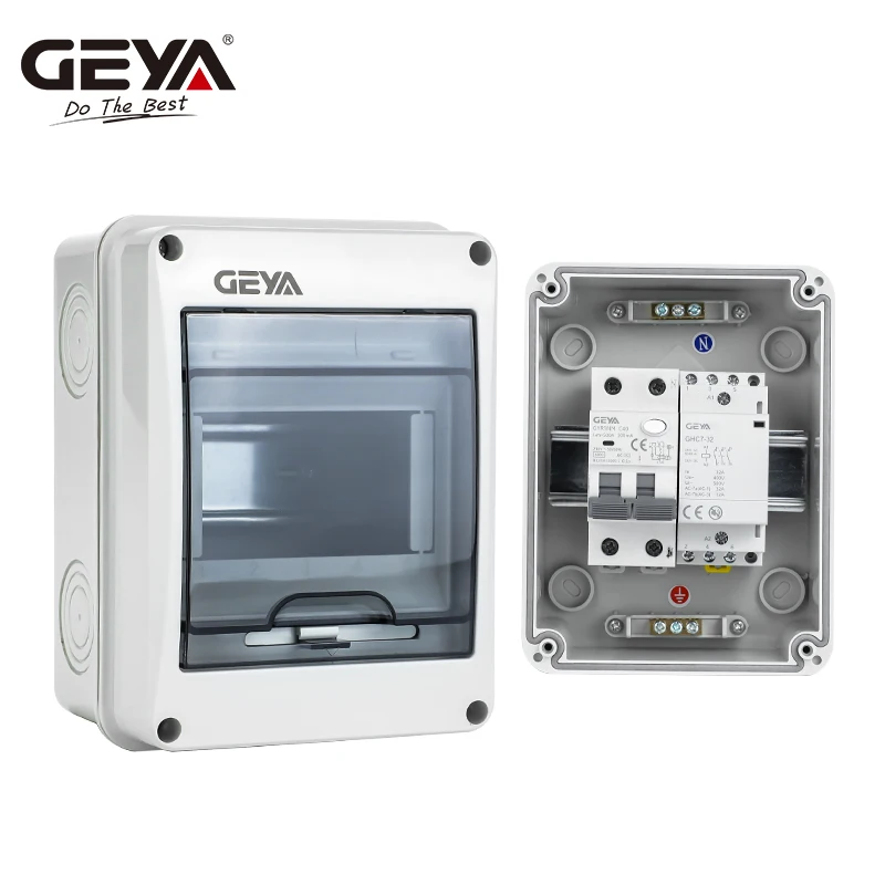 GEYA Waterproof Electrical Distribution Box with Copper Bar Circuit Breaker MCB Power Plastic Junction Wire Box 5/8/12/15/18Ways