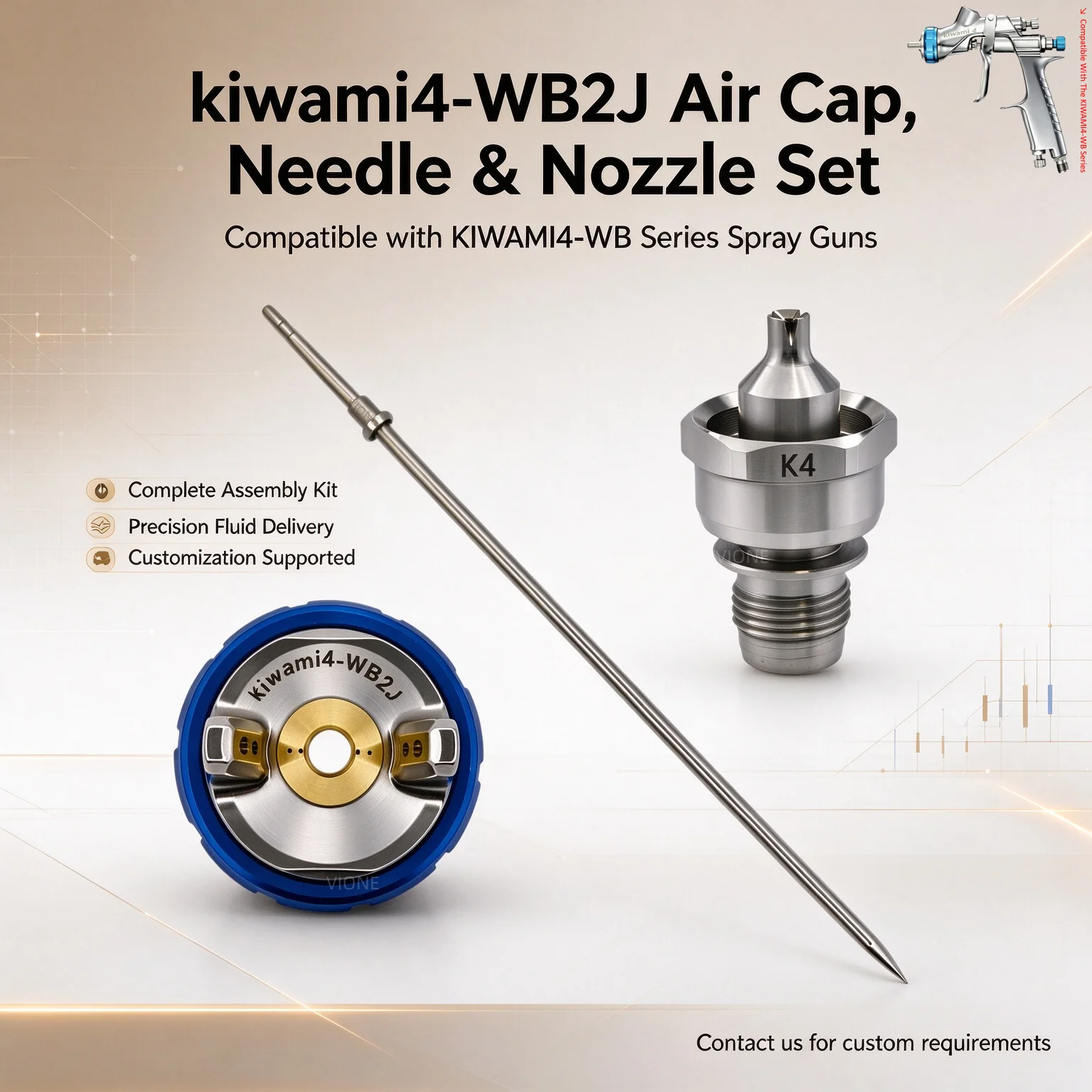 Wood Finishing kiwami4-WB2J Air Cap, Needle & Nozzle Set Clog and Stick-resistant Compatible with the KIWAMI4-WB Series Japan