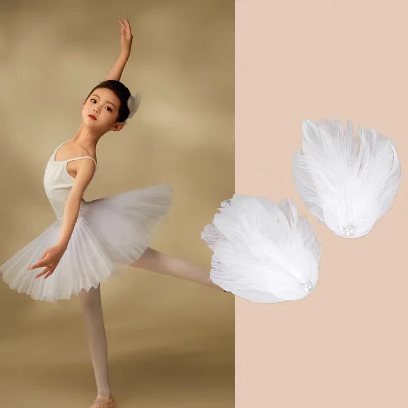 1pc White Swan Feather Hairpin Forest Fairy Hair Accessories Plush Accessory Edge Clip Holiday Party Hair Accessories