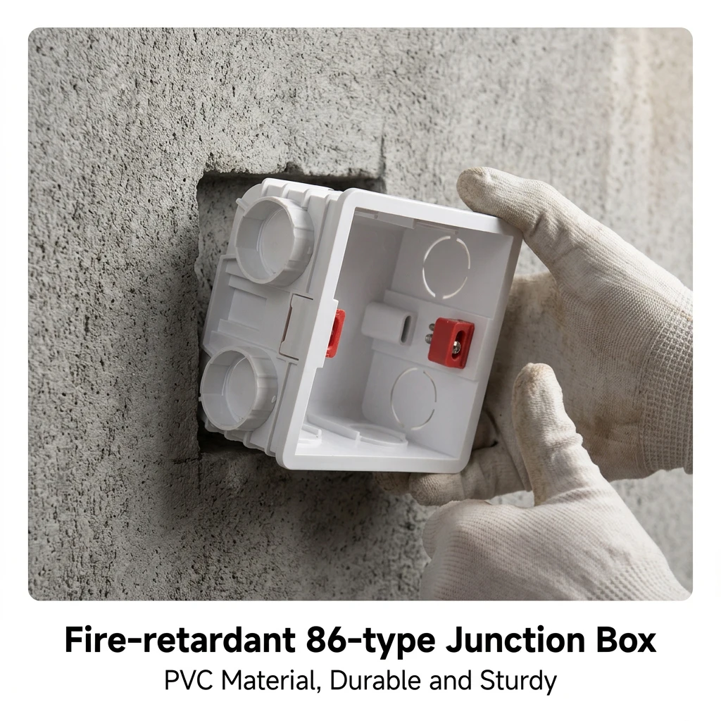 86 Type Flush Mounting Wiring Box 83*86mm 50mm Deep Fit for Cement Wall 1-5 Post Frame