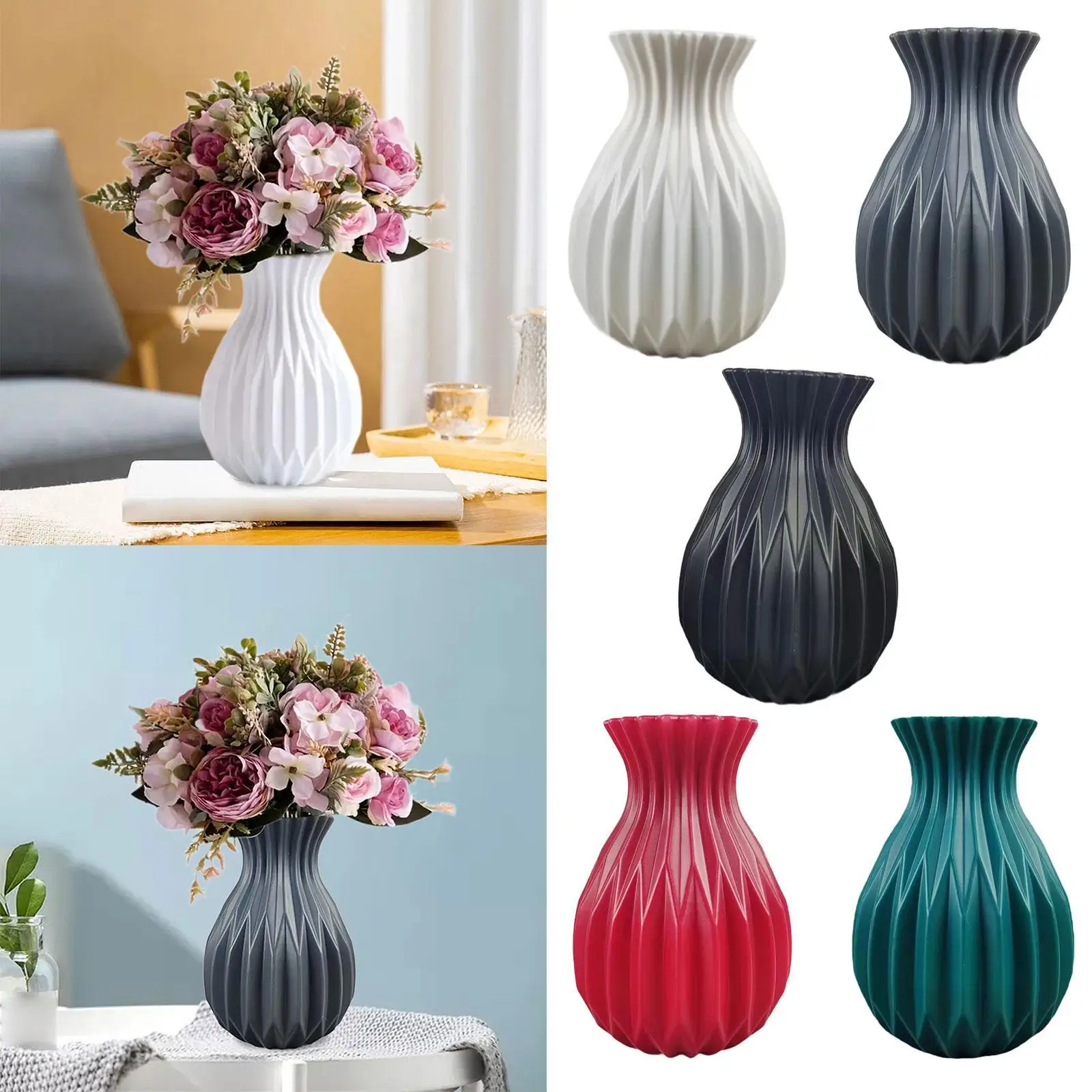 

Modern Flower Vase Farmhouse Unbreakable Vase for Cabinet Bedroom Decoration