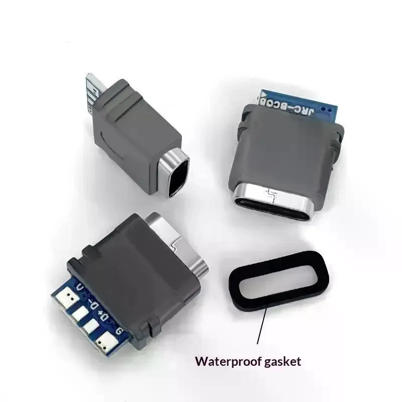 2/5/10Pcs USB 3.1 Waterproof Type-C Connector 4PIN 5A Female Socket Double 5.1K Resistor Support Charging And Discharging