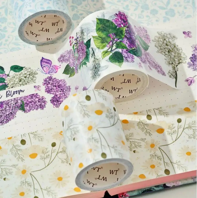 Fantastic Flower Washi Tape Ins Decorative Digital Printing DIY Masking Washi Tape Scrapbook Stickers School Stationery 6cm