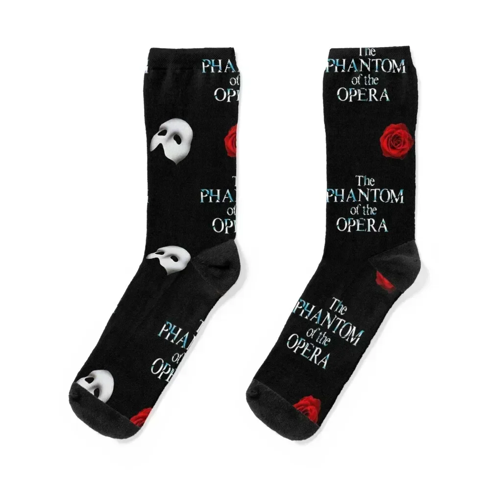 

Phantom OG Opera Ghost Pattern with Mask and Rose Socks new in's soccer anti-slip hockey Men's Socks Women's