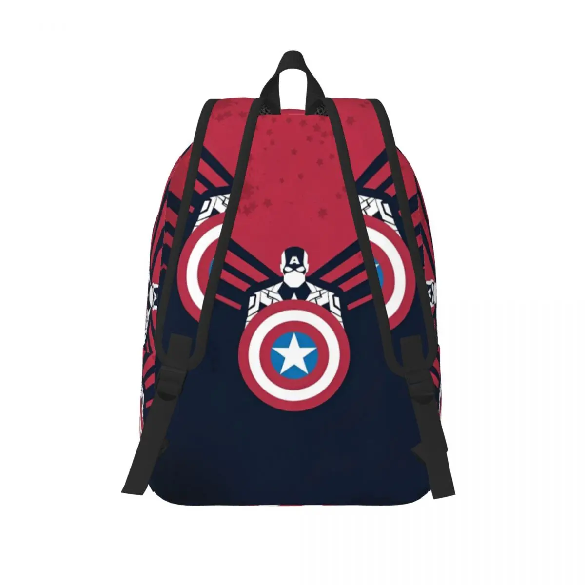 Ransel Logo Captain America Ransel Harian Tas Sekolah Menengah Uniseks Pelajar Desain Ransel Besar