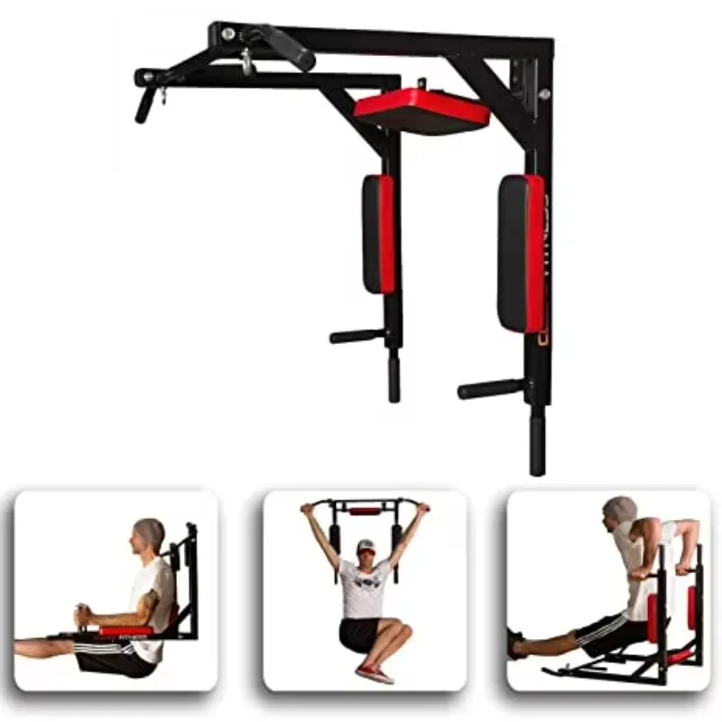 5-In-1 Pull up Bar Parallel Bars Multi-Functional Wall Mounted Chin Bodybuilding Gym Fitness Home Use Steel Material