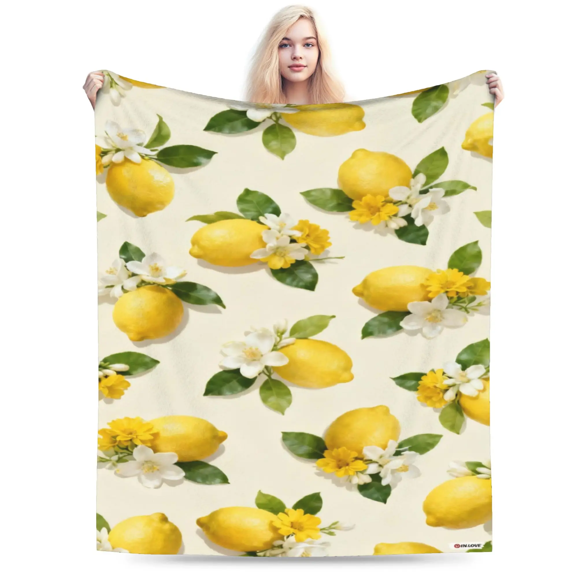 Lemon Sicily Rectangle Blankets Flannel  Comfortable Lightweight Thin Throw Blankets for Bedding Bedspread