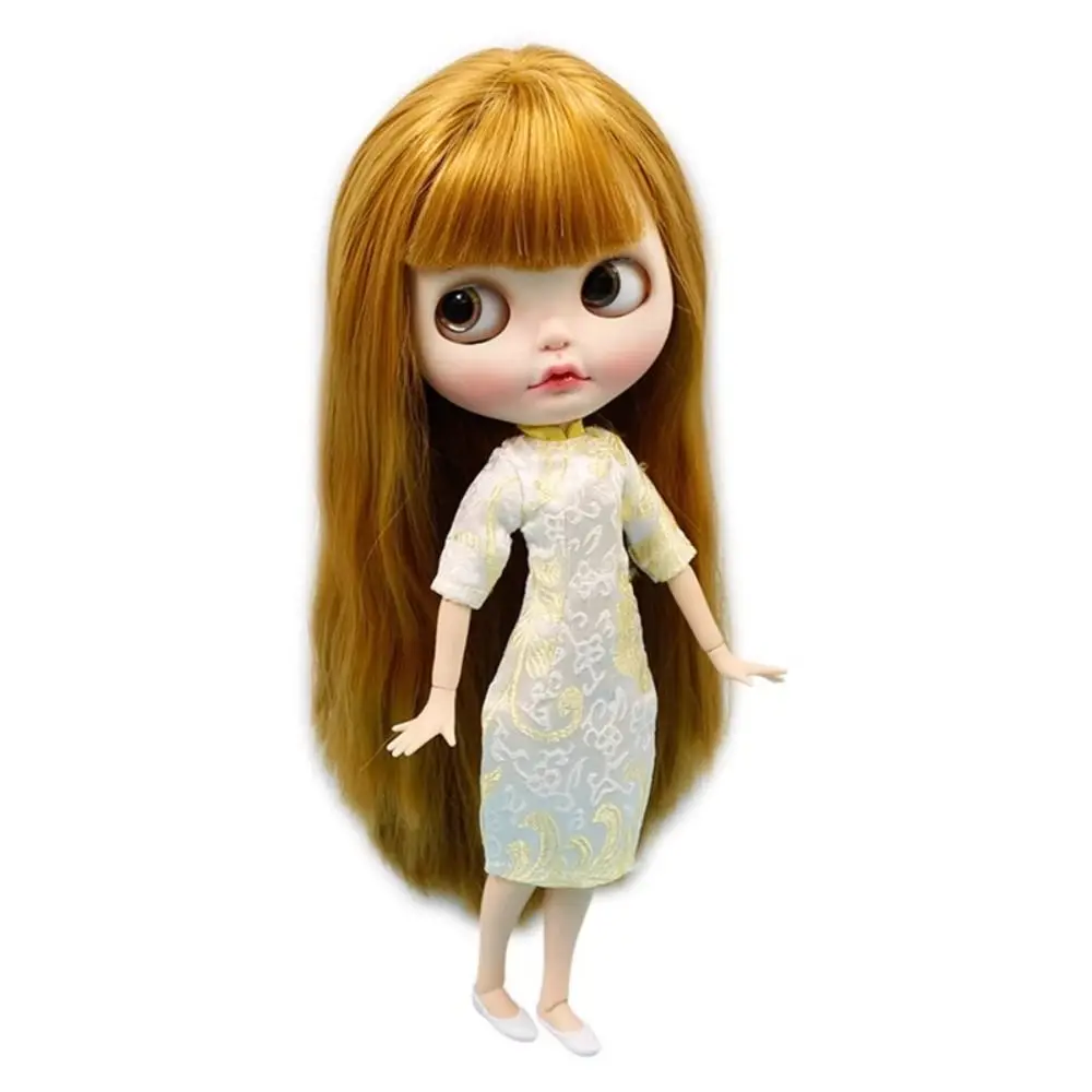 

Handmade Chinese Dresses Clothes Fashion Accessories Traditional Retro Printed Dress Cute for blythe OB24 ICY DBS Dolls