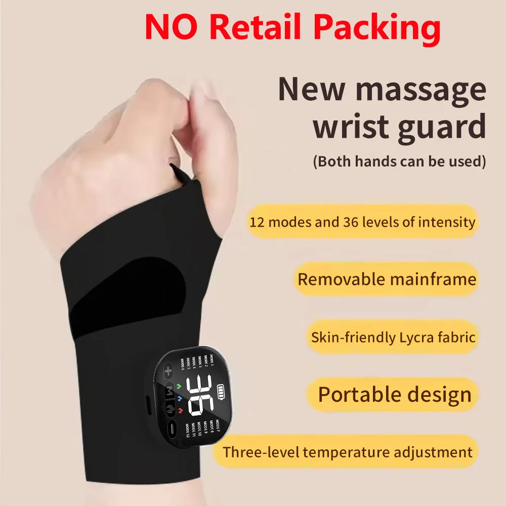 Electric Heating Wrist Massager With Ems And Vibration Therapy_voghion.com
