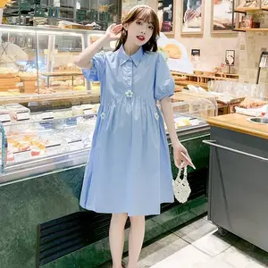 Summer maternity dress, maternity dress, loose nest dresses, plus size, nursing skirt for mother, floor 10 Main Sales Breastfeeding Dress - №6