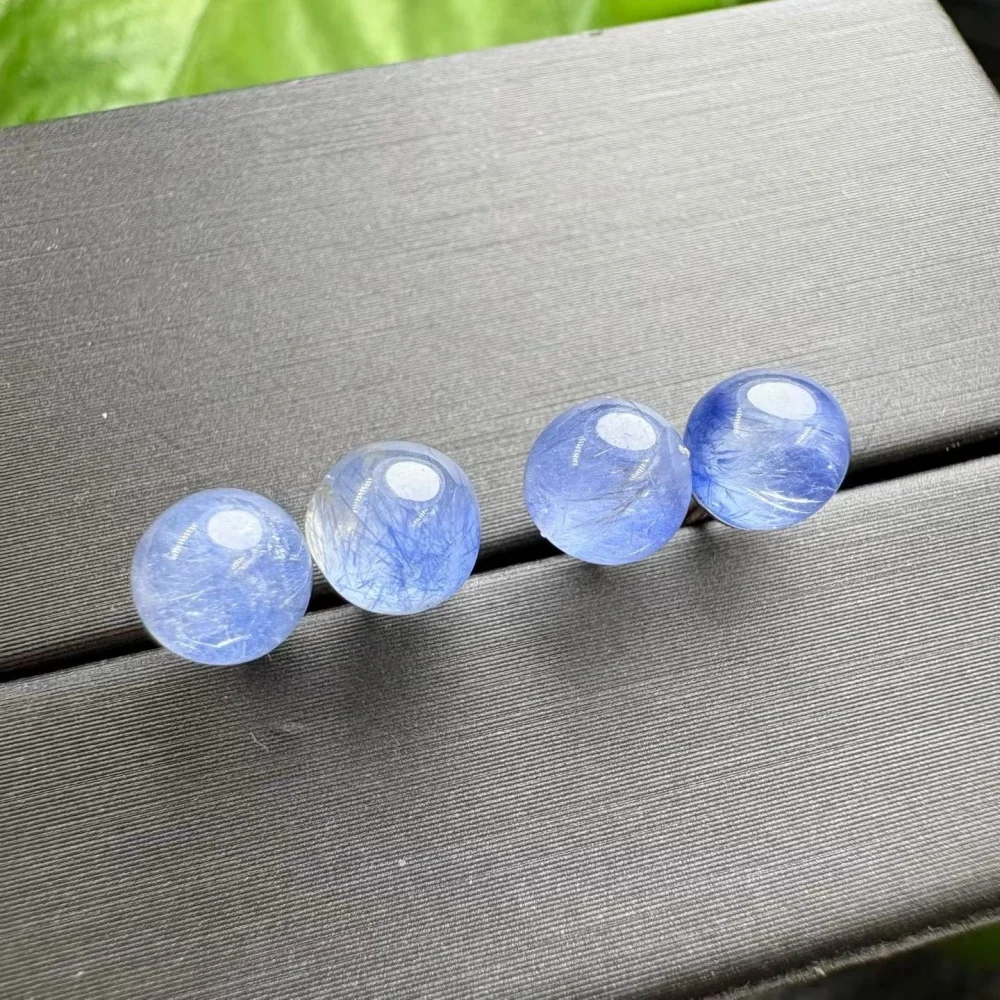 S925 Sterling Silver Natural Dumortierite Sphere Earrings Fashion Elegant Jewelry Crystal Women's Birthday Gift Mature Charm