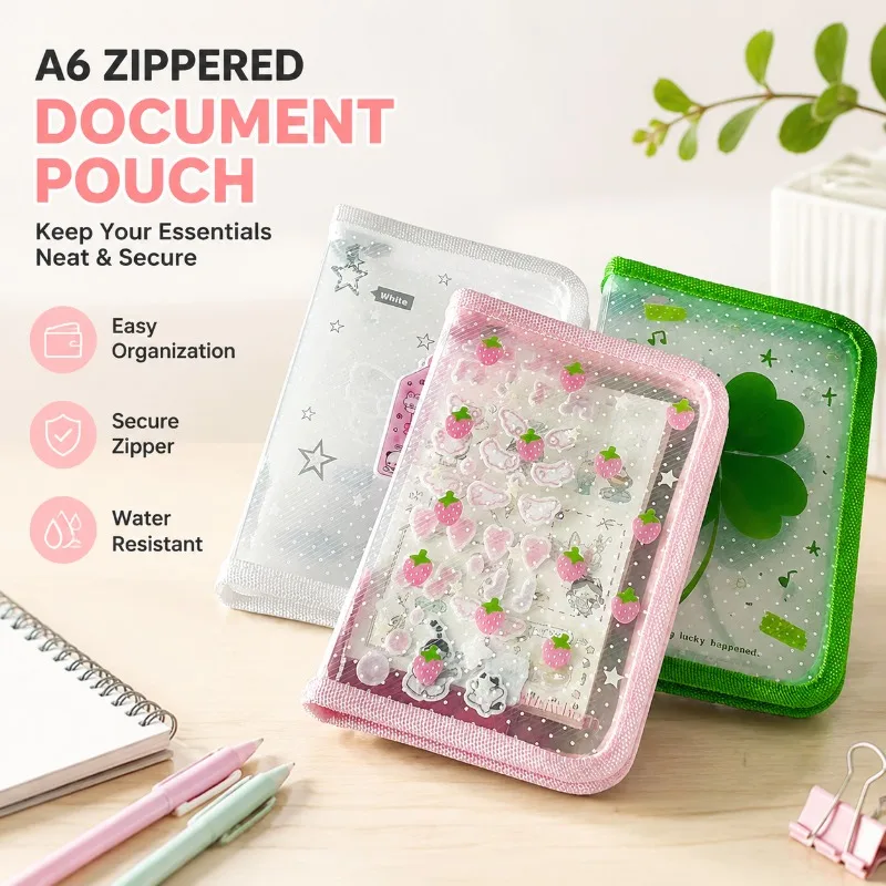 bolsa-de-armazenamento-transparente-kawaka-a6-em-tecido-twill-grande-capacidade-para-crachas-cartoes-adesivos-e-materiais-de-diario-impermeavel