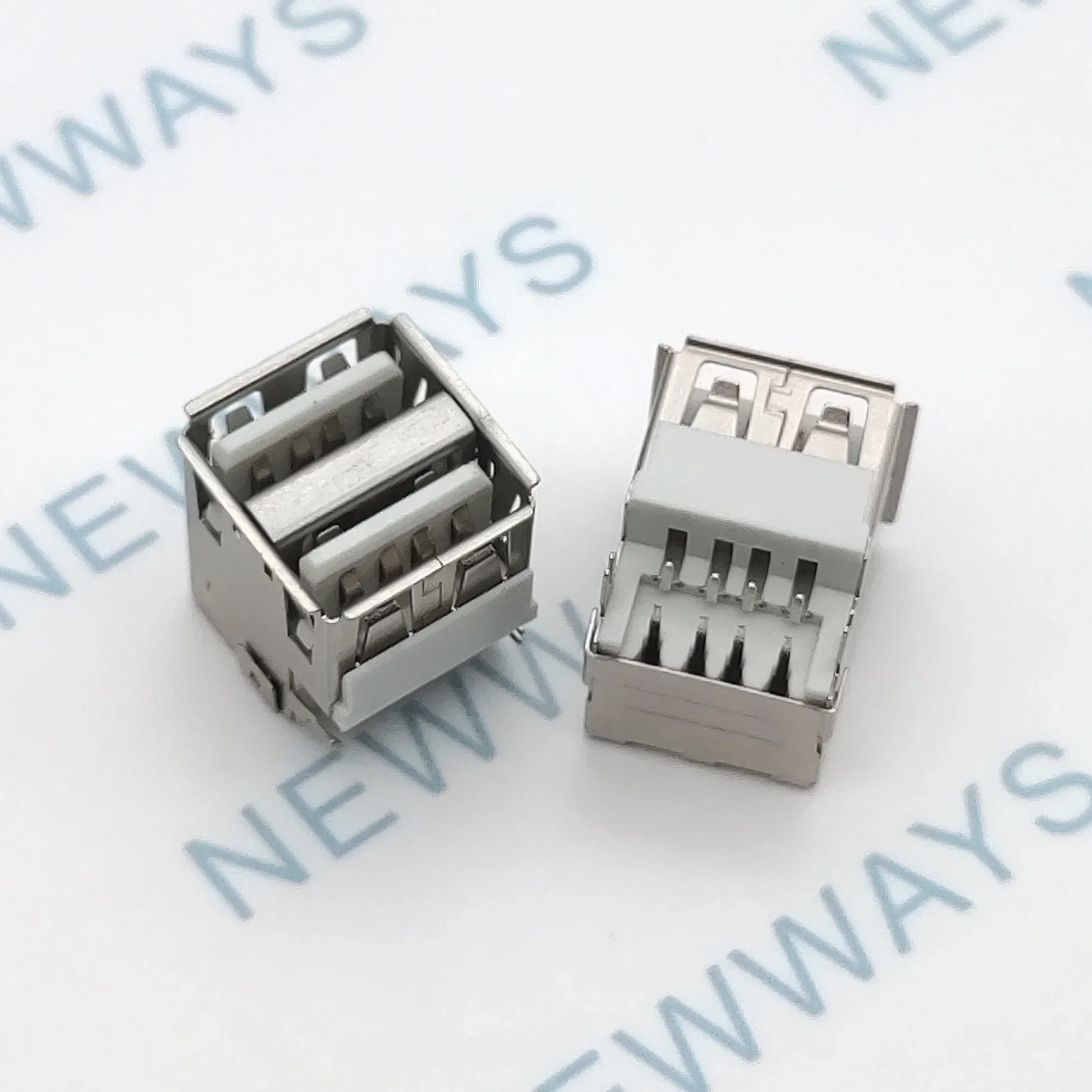 10Pcs Double Layer Usb2.0 Connector A Type Socket 90Degree Usb Famale Socket