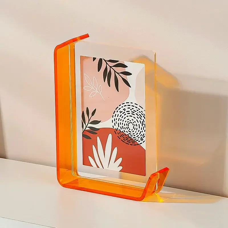 6/7 in Translucent Acrylic Picture Frame Neon Tabletop Desk Frame Decoration Colored Modern Photo Frame for Gallery Home Office