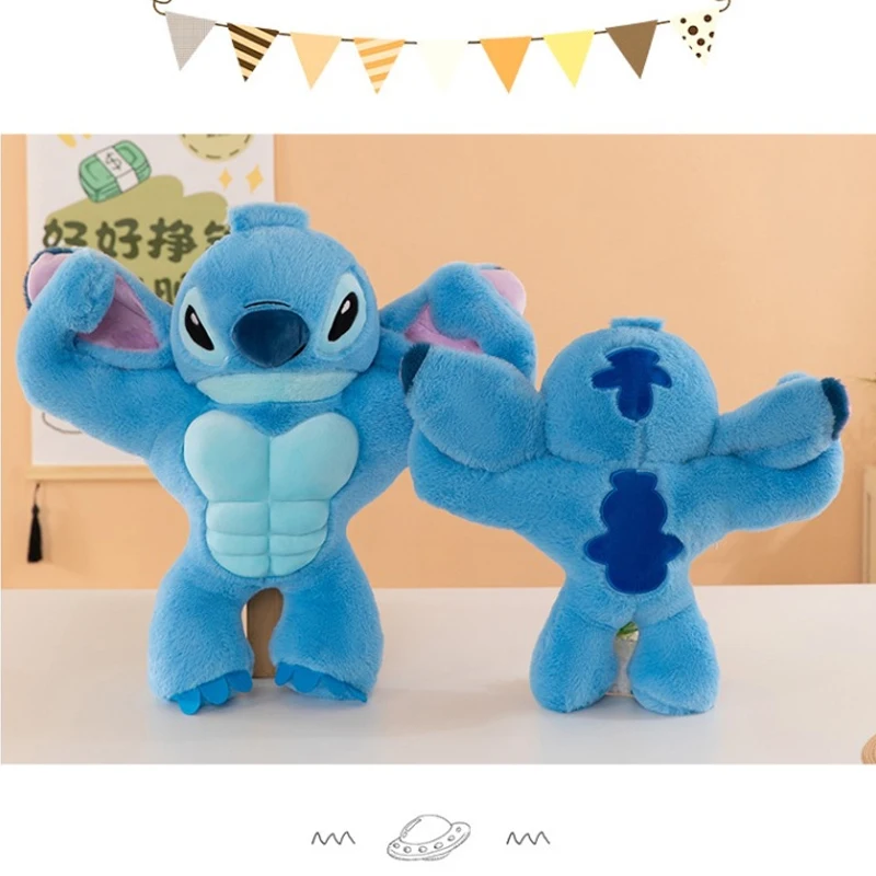 

40/70cm Kawaii Anime Muscle Disney Lilo and Stitch Plush Toys Cartoon Plushie Stich Dolls Pillow Stuffed Kids Birthday Xmas Gift