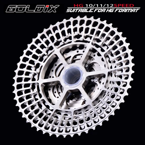 Imagen 1 del producto GOLDIX-Cassette ultraligero para bicicleta de montaña, rueda libre CNC de 10/11/12 velocidades 46-52T HG para transmisión SHIMANO DEORE SLX XT SRAM