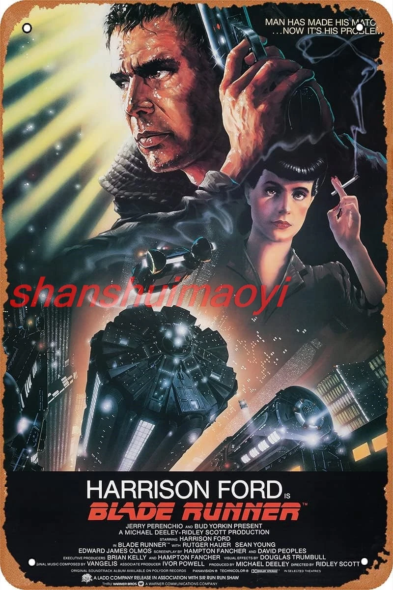 Blade Runner Tin Sign Classic Movie Metal Sign Vintage Art Wall Decor Bars Cafes Home Wall Decorative 8x12 inch 1pc sign