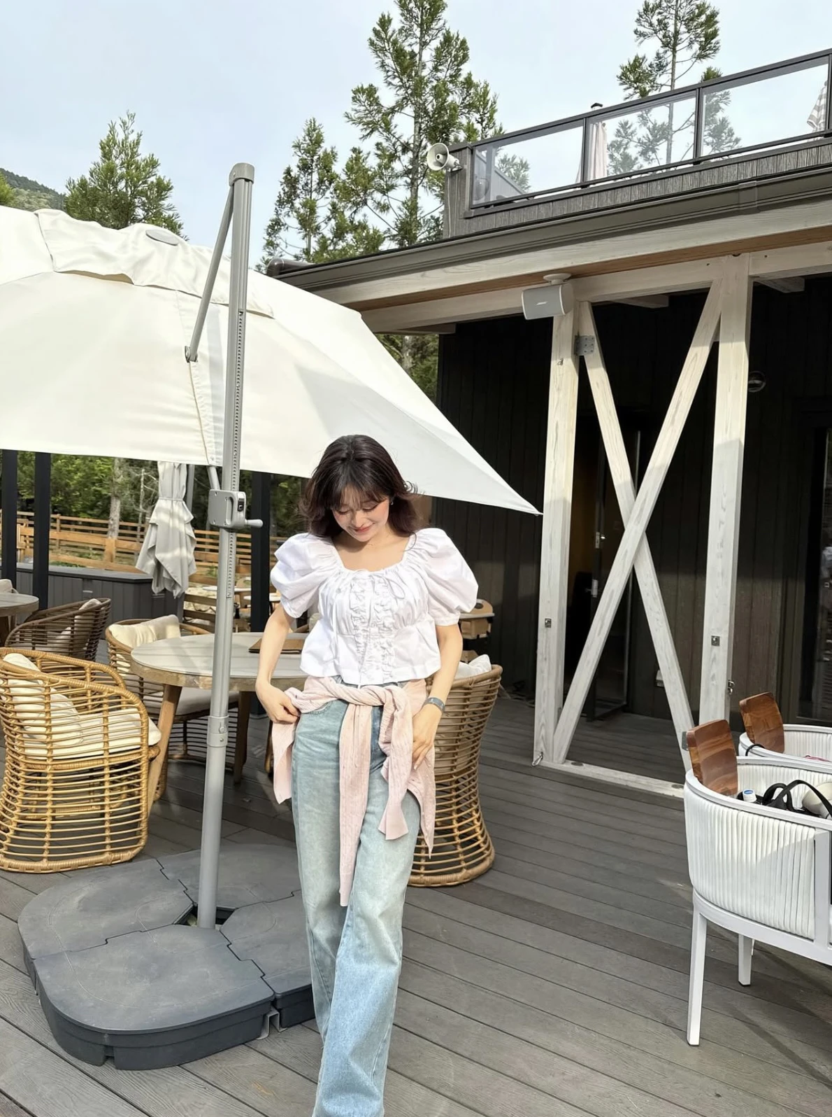 Japanese Frilly Summer Bubble Sleeve Shirt Square Collar Top 2025 New Unique Chic Beautiful Design Short Sleeve White Shirts