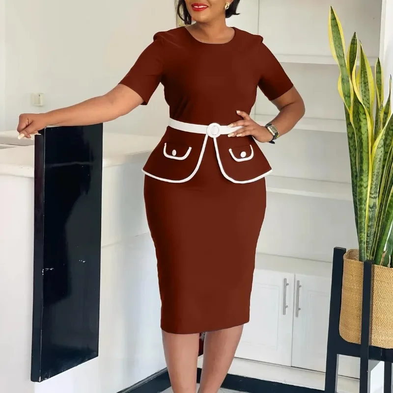 

S-3XL Dashiki African Dresses for Women Summer Elegant African Short Sleeve O-neck Party Evening Bodycon Dress Africa Clothing