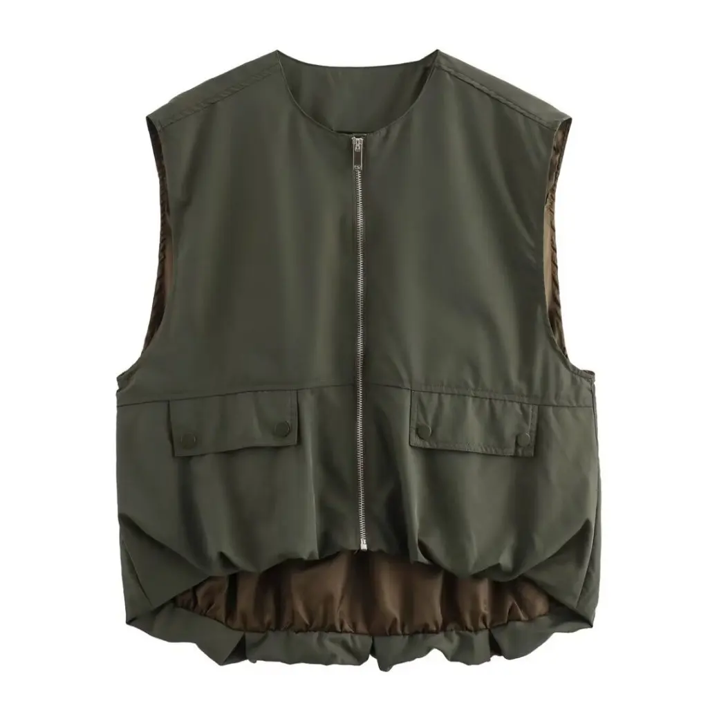 

Women's Cotton Vest New Personalized Street Fashion Pleated Hem Top for Europe And United States Wholesale