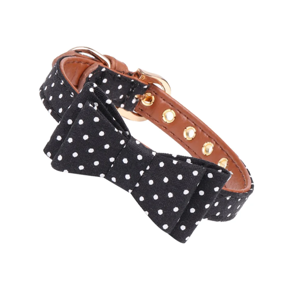 

Lovely Pet Bow Tie Adjustable Durable Neck Collar For Cat Puppy 1.3X42Cm Black Pet Accessories For Dog Cat