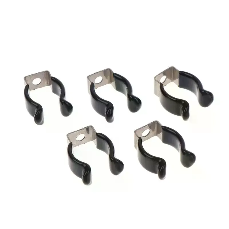 [5Pcs U Clips Holder Bracket T5 - T10 Type Black Plastic Dipped Clamps Lamp Support Lampholder For Pipe Clamps]