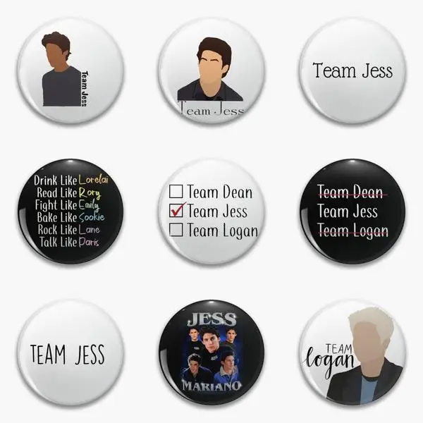 Team Jess Rory Gilmore Dean Oy With The Poodles Soft Button Pin Customizable Decor Funny Gift Lover Cartoon Hat Women Collar