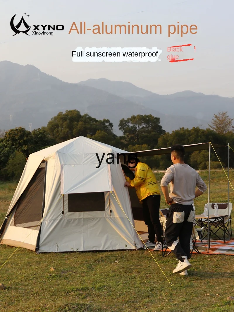 Yjq Camping Tent Outdoor Sun Protection Rainproof Double-Layer Thickened Camping Automatic Household Vinyl