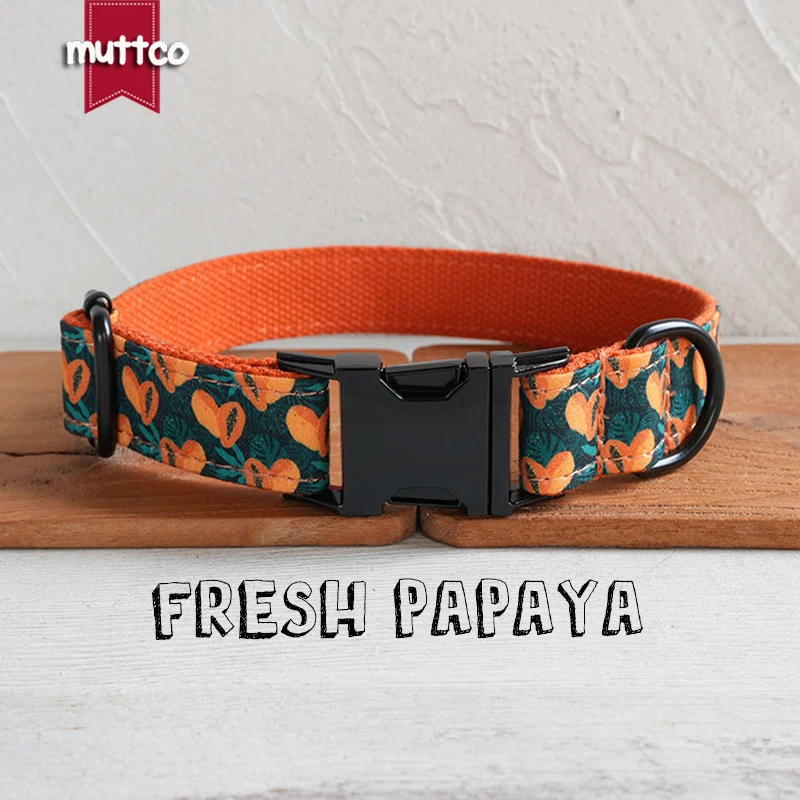 MUTTCO black background with an orange papaya slice pattern FRESH PAPAYA feel the sunshine and happiness 5 sizes UDC157