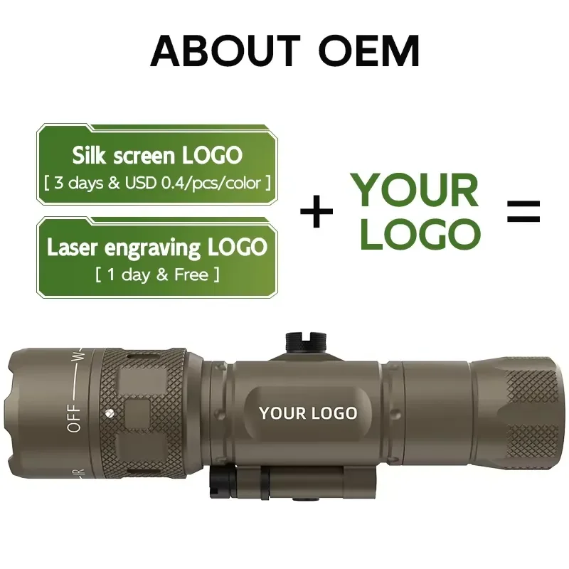 OEM ODM Tactical Flashlight Flippable Mount Rechargeable Super Bright Self Defense Torch Light with IR for Picatinny Mounted
