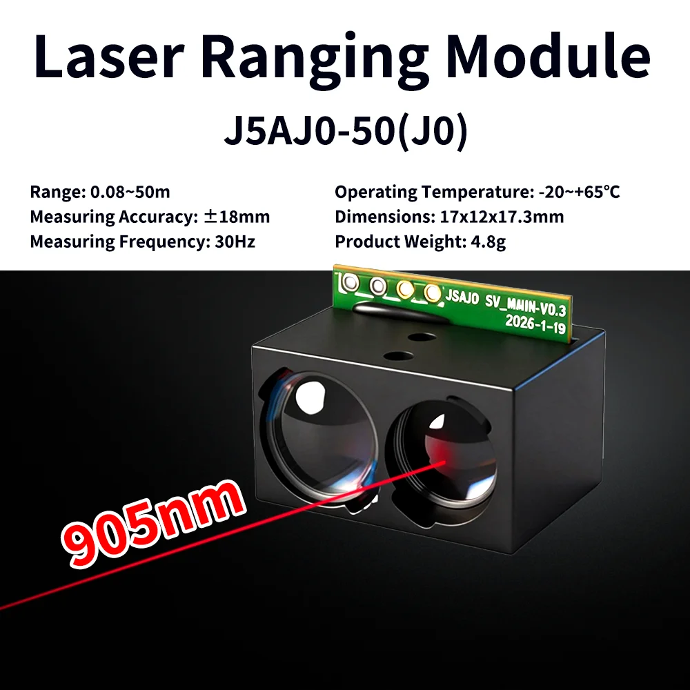 Ultra Lightweight 4.8g Laser Distance Sensor 50m 30-100Hz Single Photon High Precision Compact Module