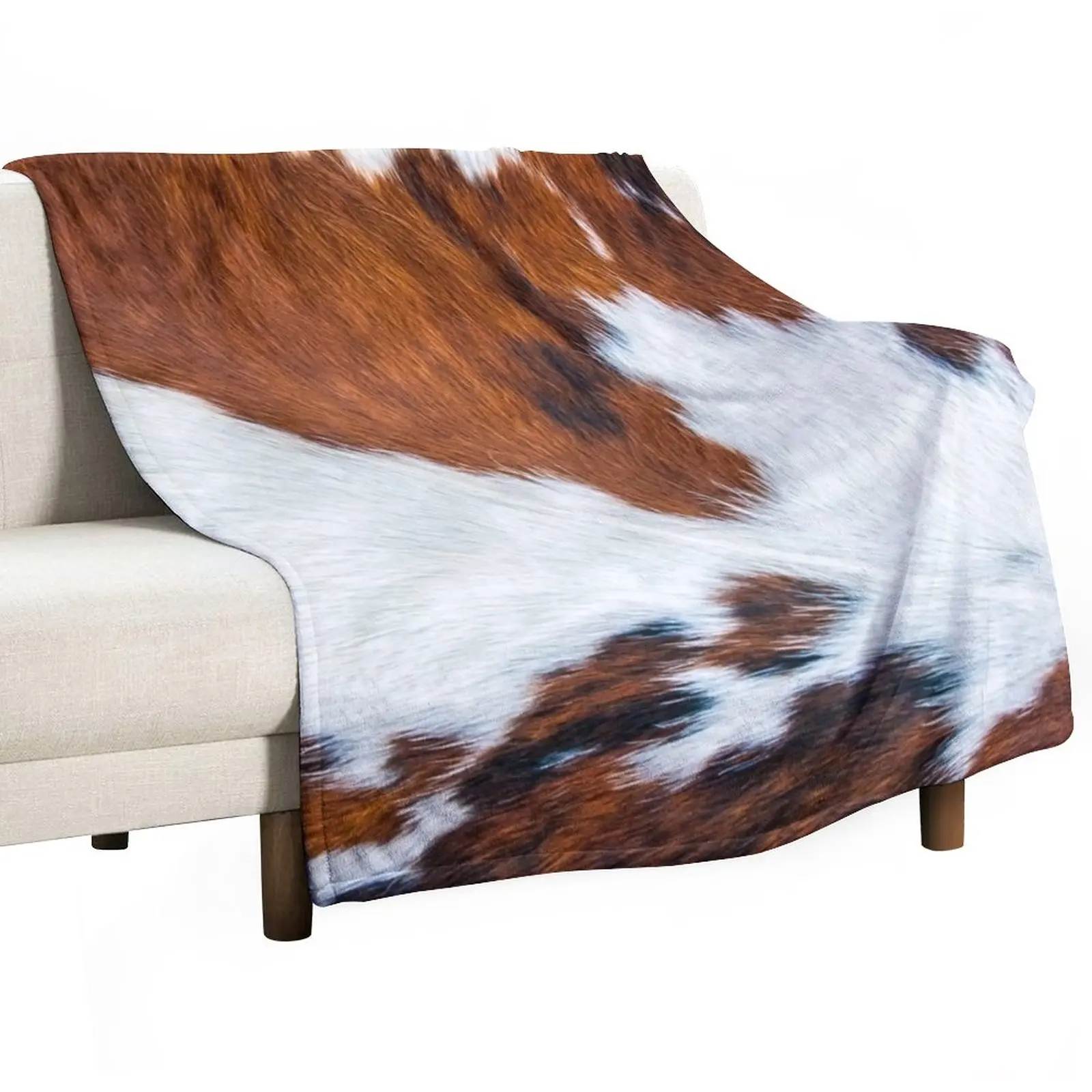 

Modern cowhide style animal print Throw Blanket Luxury St Blanket Flannel Blanket