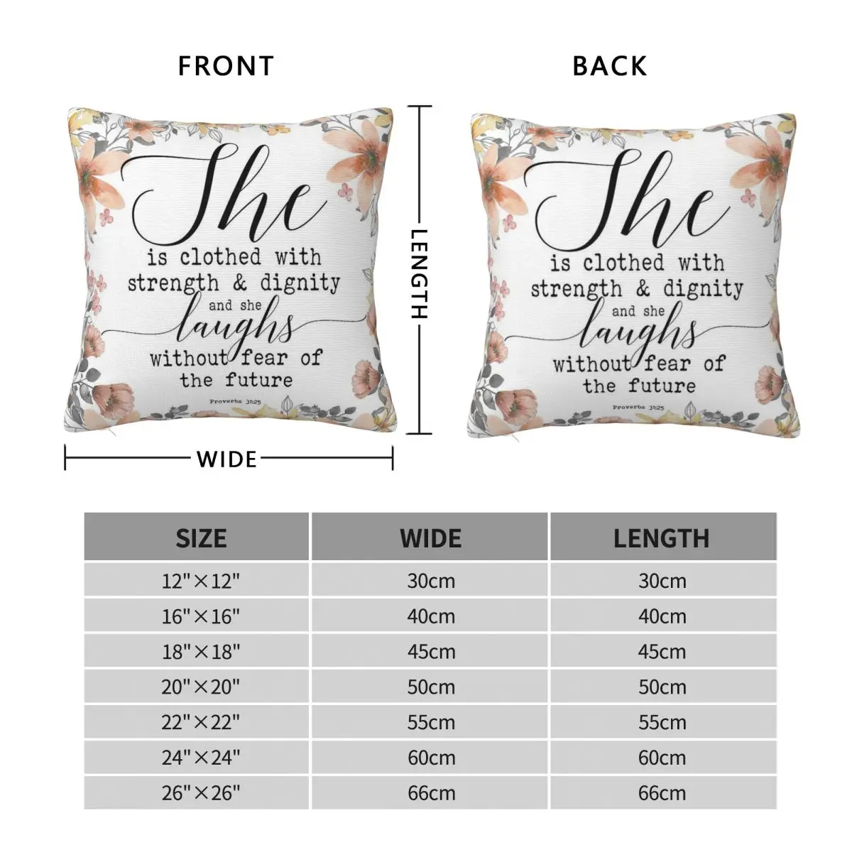 Christian Gifts Proverbs Square Pillowcase Polyester Linen Velvet Creative Zip Decor Pillow Case Bed Cushion Case 18