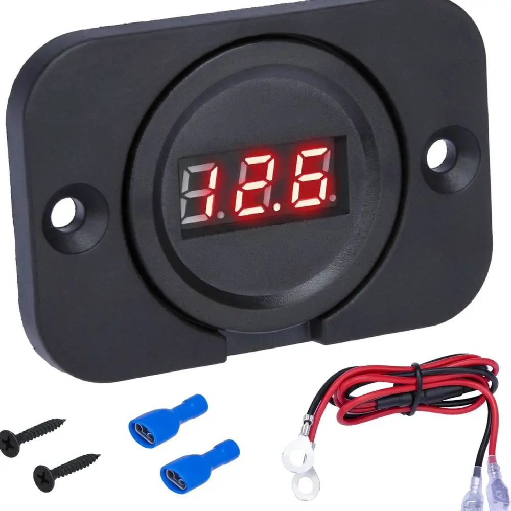 Advanced LED DC Voltmeter For Car Motorcycle Marine Dashboard Voltage Tester Gauge With Touch Control Function