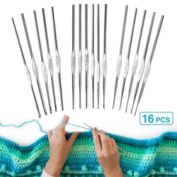 16Size Crochet Hooks Set Knitting Needles Set Crochet For Sweater Knitting Kit Single Head Crochet Tool