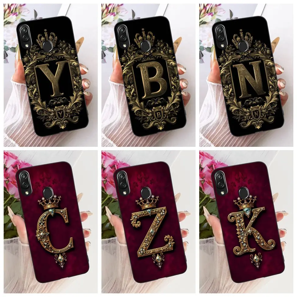 Funda de silicona para ZTE Blade V10 Vita, diseño de lujo con letras de la A a la Z, patrón plano 2D, funda suave para teléfono ZTE Blade V10Vita