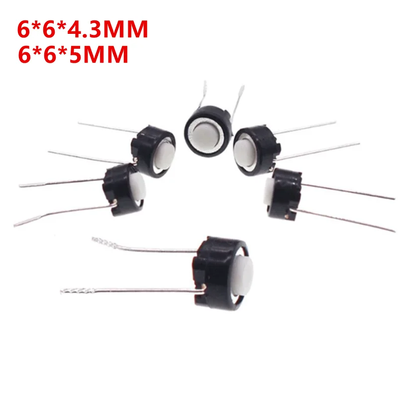 1000PCS 6x6x5mm 2 Pin 6x6x4.3mm Tact Switch Micro Momentary Tactile Tact Push Button Switche Button Round Keys 6*6*5mm 6*6*4.3mm