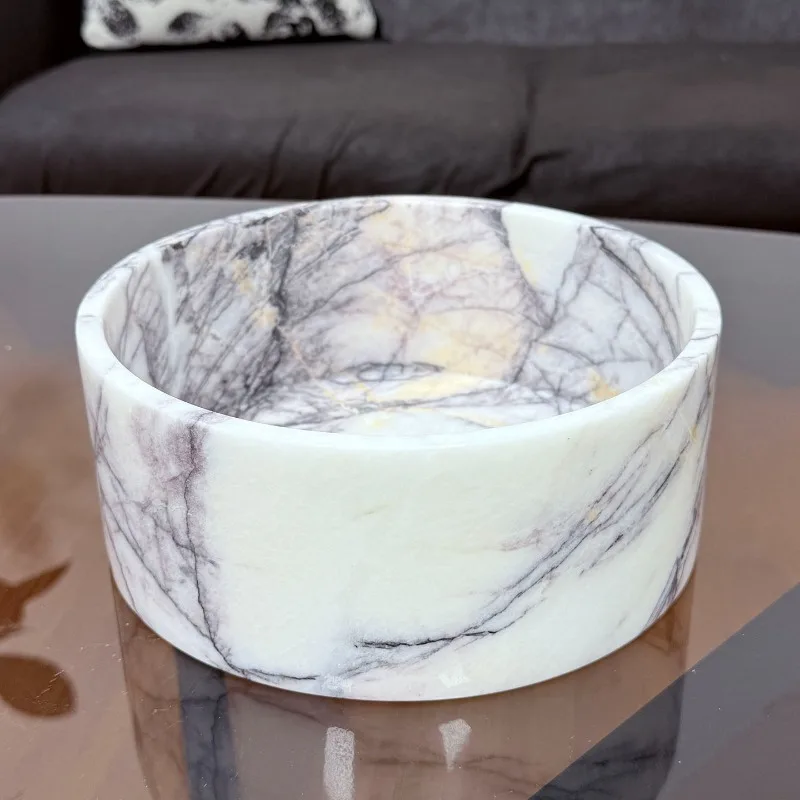 Luxury Marble Snow Plum Fruit Plate High-End Storage Tray Custom for Villa Living Room Dining Room Model Room