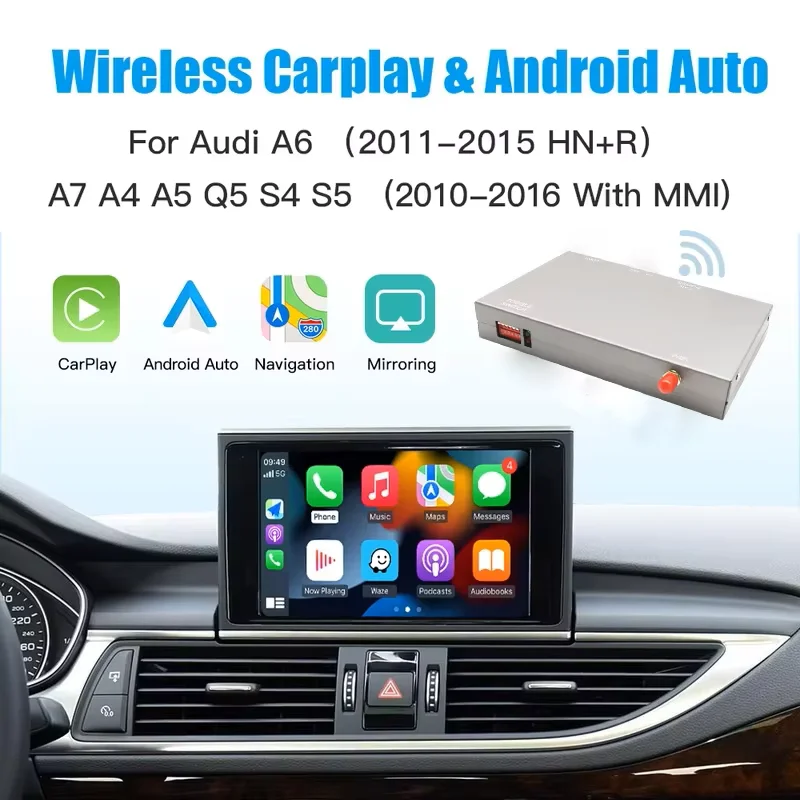 AUTOabc Wireless  CarPlay For Audi A6 A7 A4 A5 Q5 S4 S5 With MMI Module Android Auto Multimedia Playerrror Reversing Camera