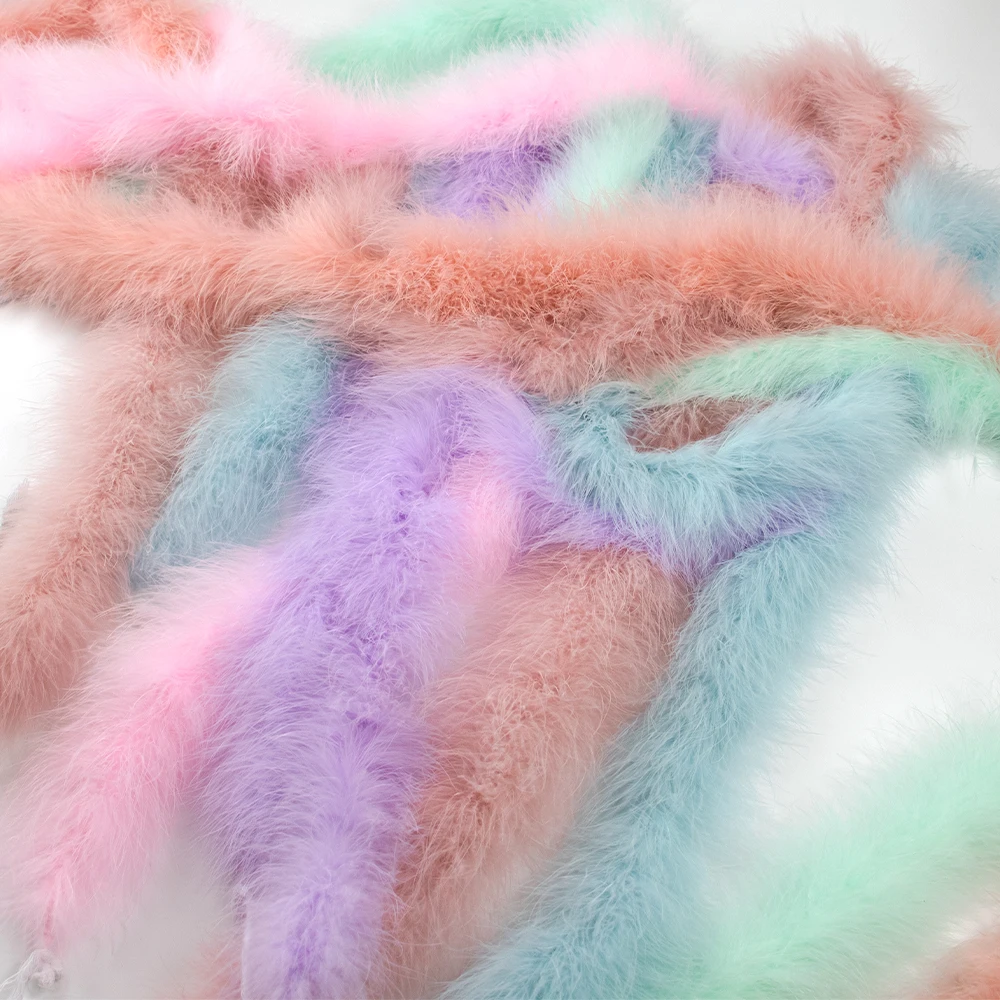 2M Soft Fluffy Turkey Marabou Feathers Boa 20Gram Colorful Feather Scarf for Party Clothing Dress Decoration Accessory Wholesal